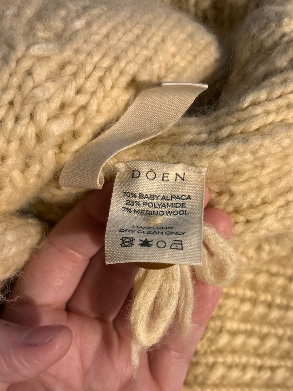 Doên Pomme Sweater in Cream XS/S Wool BEAUTIFUL - Picture 4 of 5